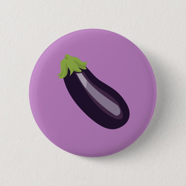 Eggplant Emoji 2 Inch Round Button (Front)