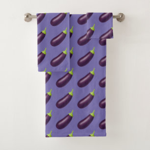 Eggplant Emoji Bath Towel Set