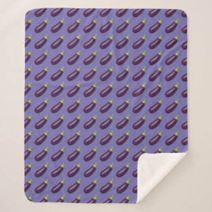 Eggplant Emoji Sherpa Blanket