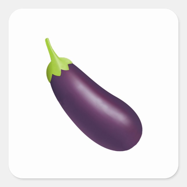 Eggplant Emoji Square Sticker (Front)