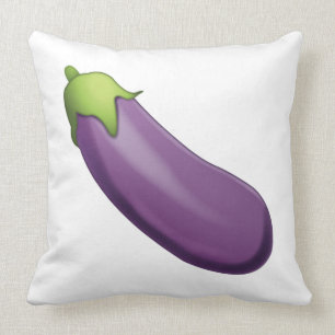 Eggplant - Emoji Throw Pillow