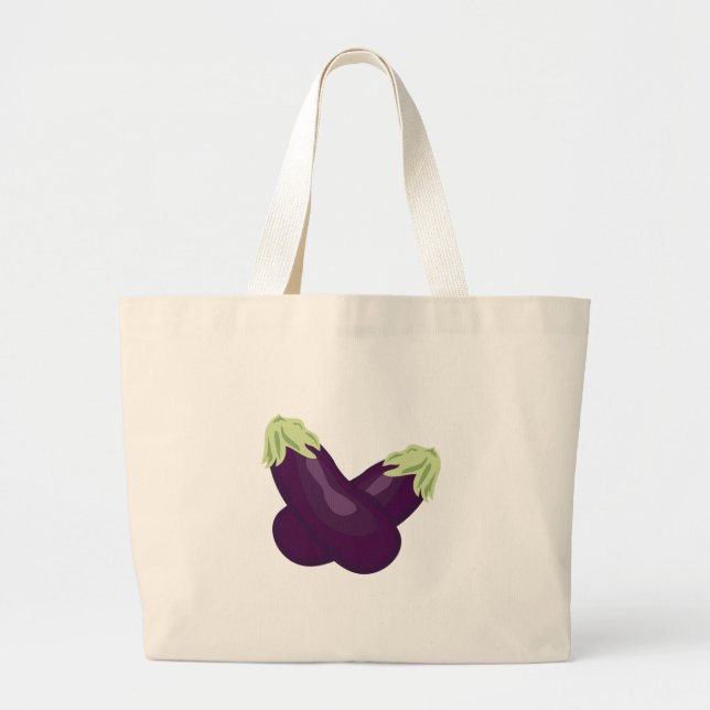 Eggplant Large Tote Bag (Front)