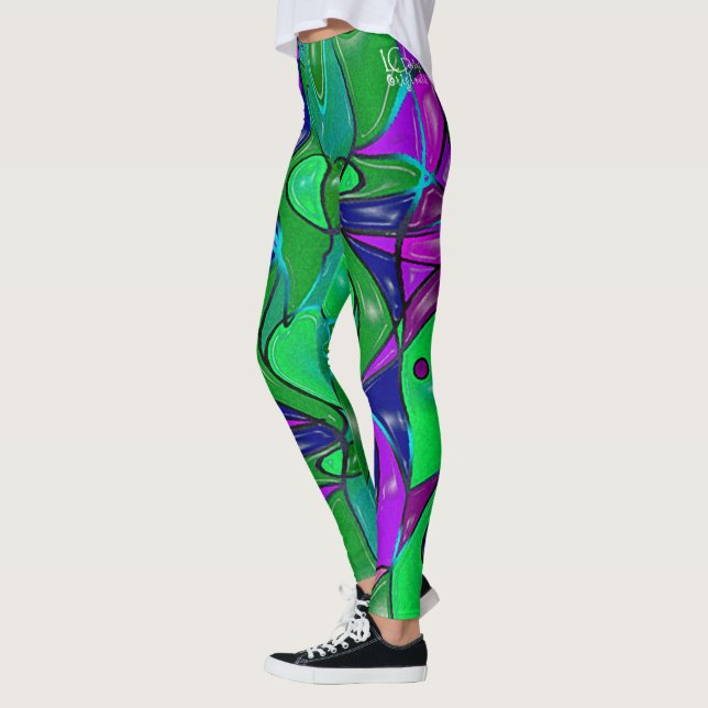 Eggplant & Lime Leggings (Left)