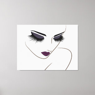 Eggplant lips long lashes Lash Extension Canvas Print