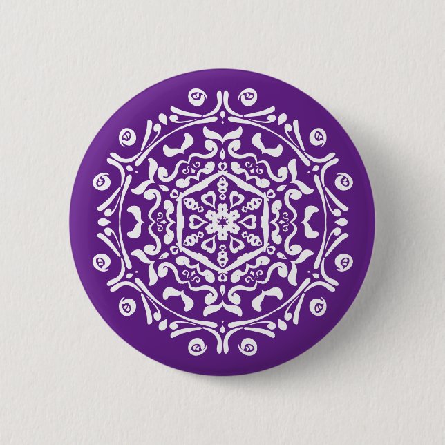 Eggplant Mandala 2 Inch Round Button (Front)