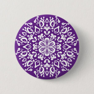 Eggplant Mandala 2 Inch Round Button