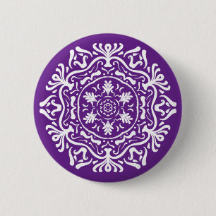 Eggplant Mandala 2 Inch Round Button