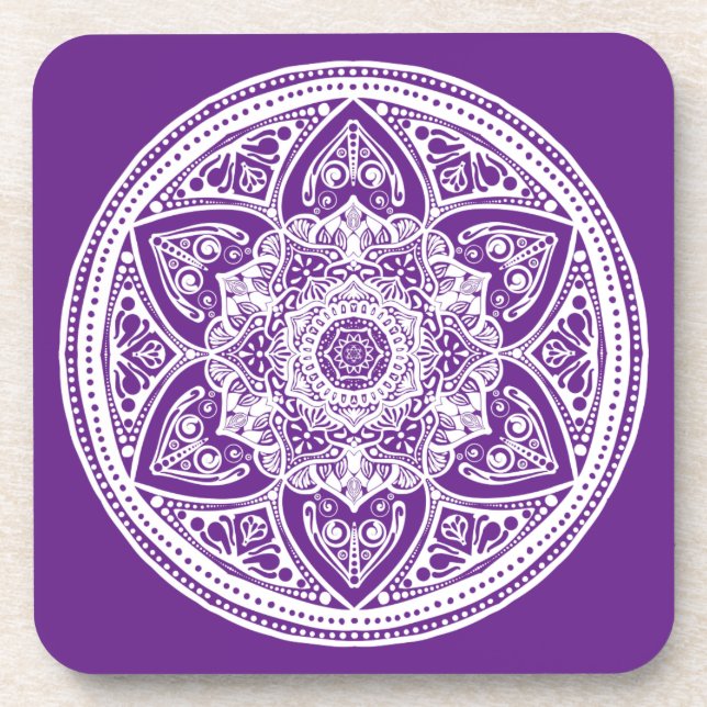 Eggplant Mandala Coaster (Front)