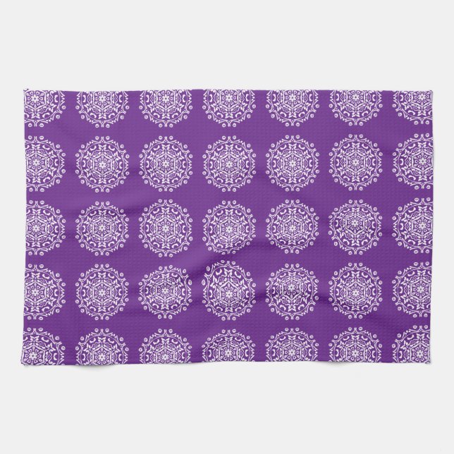 Eggplant Mandala Kitchen Towel (Horizontal)