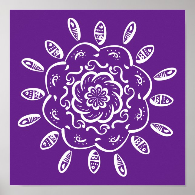 Eggplant Mandala Poster (Front)