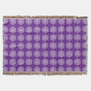 Eggplant Mandala Throw Blanket