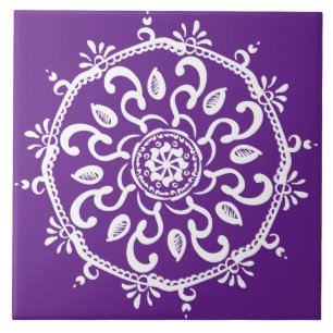 Eggplant Mandala Tile