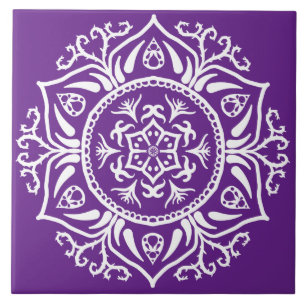Eggplant Mandala Tile