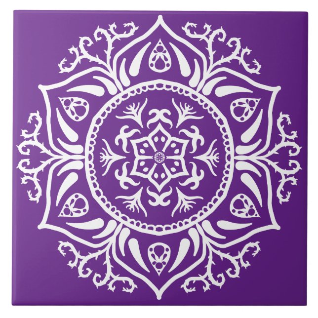 Eggplant Mandala Tile (Front)