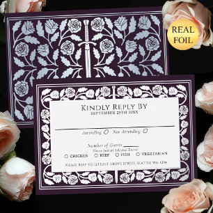 Eggplant Medieval Silver Sword Royal Wedding RSVP