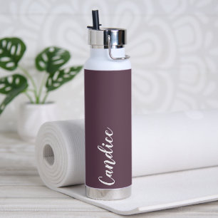 Eggplant Personalized Wedding Bridesmaid Water Bottle