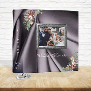 Eggplant Plum Floral Photo Wedding Scrapbook Album Binder