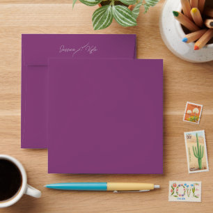 Eggplant Plum Wedding Stationery Coloured Envelope