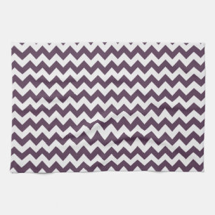 Eggplant Purple Chevron; zig zag Kitchen Towel