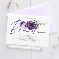 Eggplant Purple Floral Calligraphy Bridal Shower