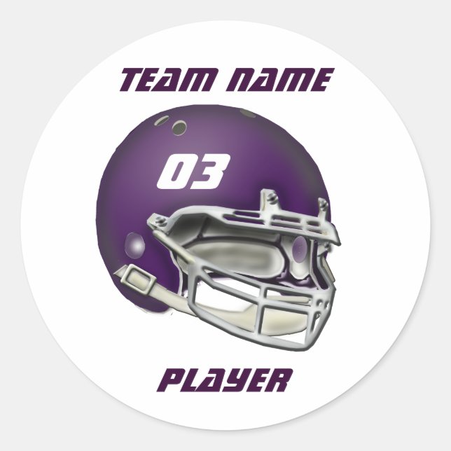 Eggplant Purple Football Helmet Sticker (Front)