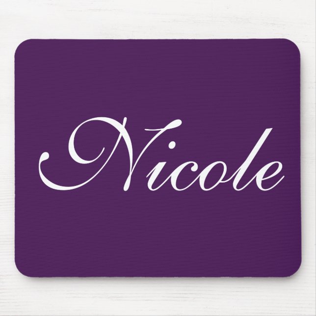 Eggplant Purple Monogram Name Mouse Pad (Front)