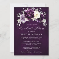 Eggplant Purple Plum Ivory White Bridal Shower In