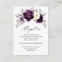 Eggplant Purple Plum Ivory White Floral Wedding