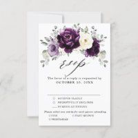 Eggplant Purple Plum Ivory White Floral Wedding
