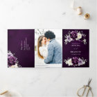 Eggplant Purple Plum Ivory White Floral Wedding Tr