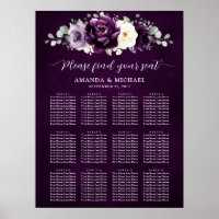 Eggplant Purple Plum Ivory White Seating Chart