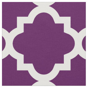 Eggplant Purple Quatrefoil Pattern   Fabric