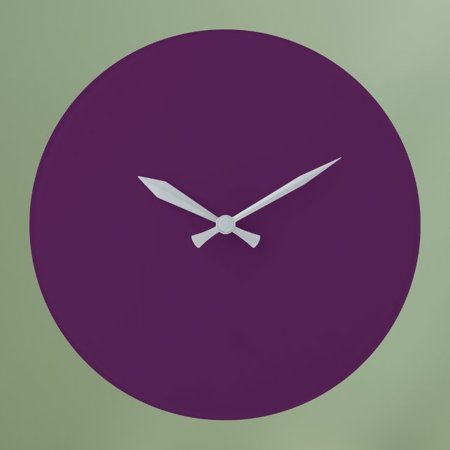 Eggplant Purple Solid Color Large Clock (Creator Uploaded)