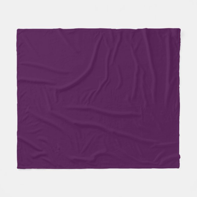 Eggplant Purple Solid Colour Fleece Blanket (Front (Horizontal))