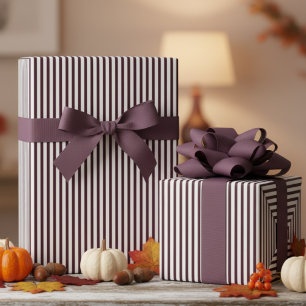 Eggplant Purple Stripes Pattern Wrapping Paper