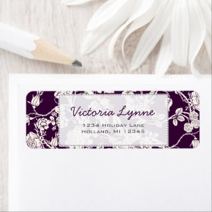 Eggplant Roses Return Address Label