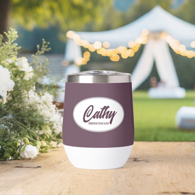 Eggplant Stylized Name Wedding Bridesmaid (Wedding (Rotated))
