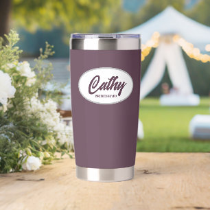Eggplant Stylized Wedding Bridesmaid Name Insulated Tumbler