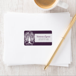 Eggplant Swirl Tree Return Address Label