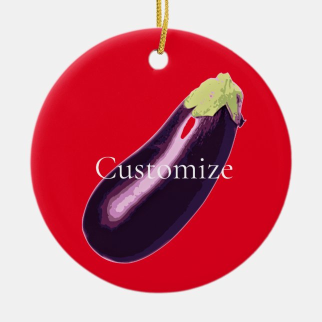Eggplant Thunder_Cove  Ceramic Ornament (Front)