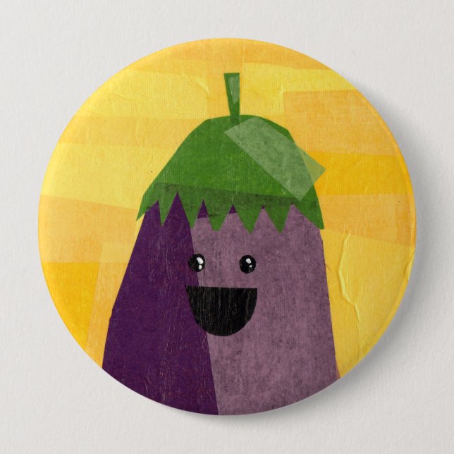 Eggplant! Vegeta-Button 4 Inch Round Button (Front)