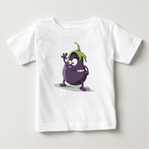 Eggplant Vegetable Character Cartoon Baby T-Shirt