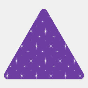 Eggplant, Violet, Indigo And Bright Stars Pattern Triangle Sticker