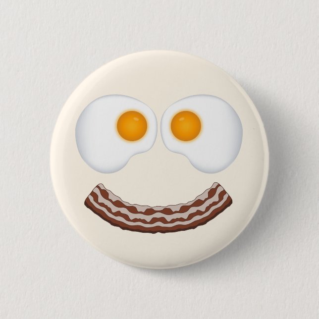 Eggs and Bacon Grin Button (Front)