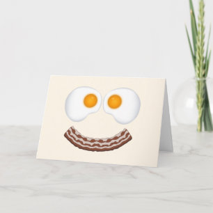 Eggs and Bacon Grin Greeting Card- With Greeting Card