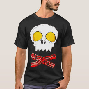 Eggs and Bacon Keto Diet Breakfast Pirate Skull T-Shirt