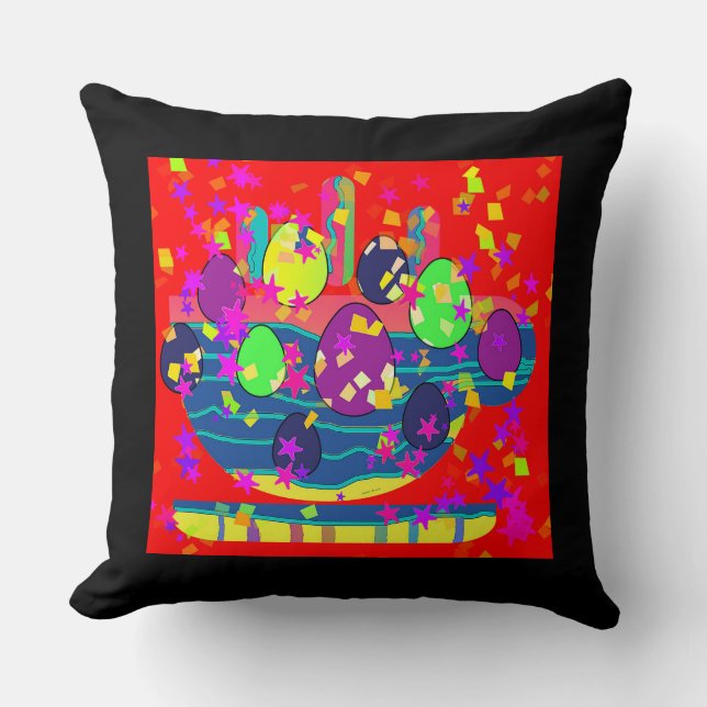 Eggs And Coffee Fun  Throw Pillow (Front)