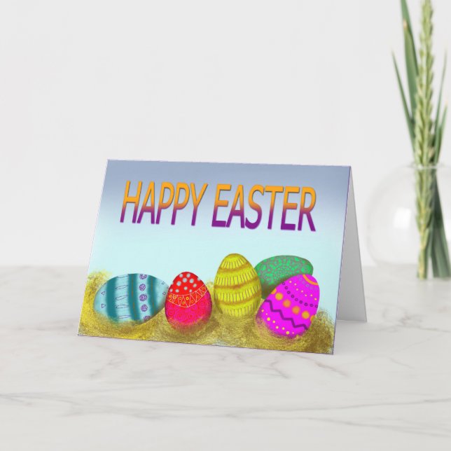 Eggs and easter holiday card (Front)