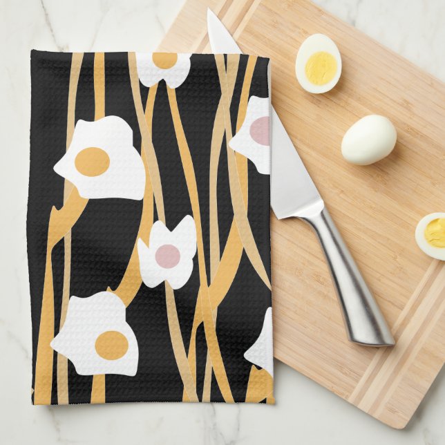 Eggs and Noodles Dinner Pattern   Kitchen Towel (Quarter Fold)