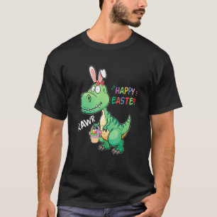 Eggs Basket Bunny Rex Dinosaur Happy Easter Day 3 T-Shirt